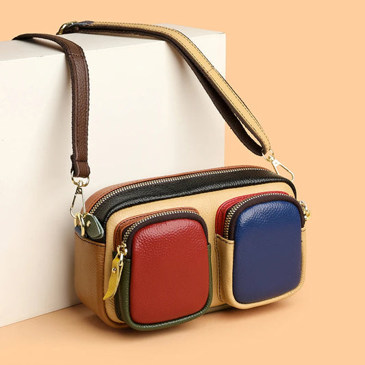 Hochwertige Leder Messenger Bag – Luxus Damen Schulter Handtasche mit Mehreren Fächern & Modische Geldbörse Kaufschwan®