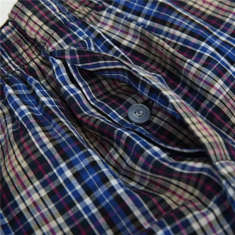 4er-Pack Herren Boxershorts aus Baumwolle – 100% Gekämmte Baumwolle | Klassisches Karomuster, Lockerer Oversize-Schnitt, Atmungsaktive Unterwäsche Kaufschwan®