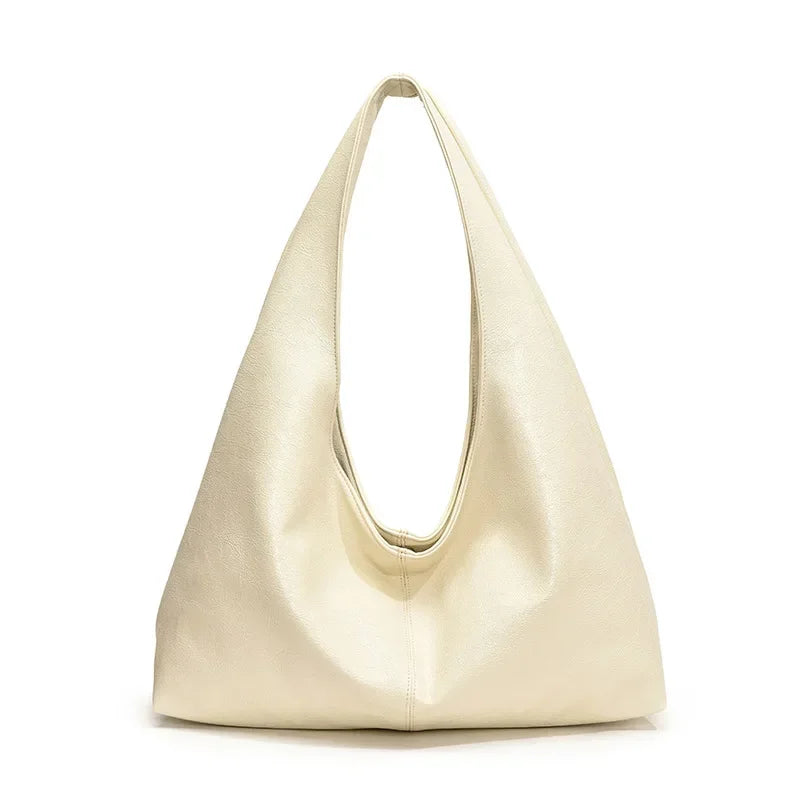 Große Schwarze Schultertasche für Damen – Hobo Shopper Tote | Weiche Leder Umhängetasche für Reisen & Alltag