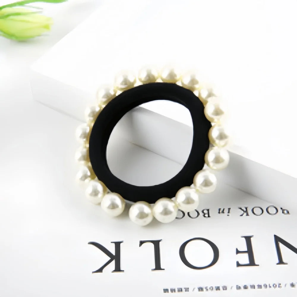 4/8 Stück Handgemachte Perlen Haargummis | Nahtlose Elastische Haarbänder & Leder-Haarreifen | Elegante Damen Haaraccessoires Kaufschwan®