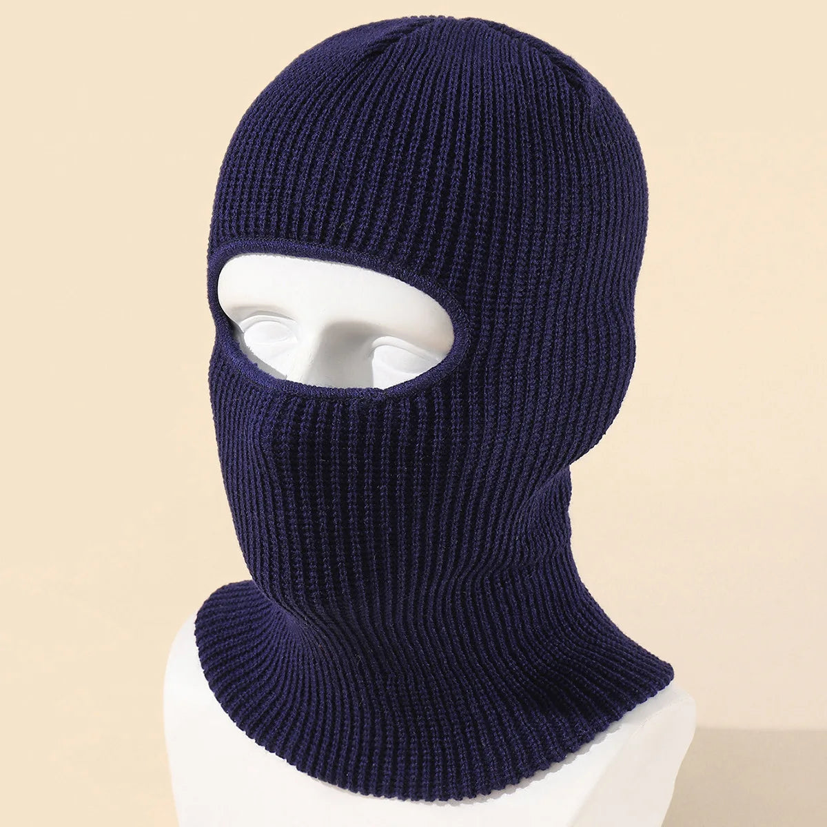 Unisex 1-Loch Skimaske Balaclava – Gestrickte Vollgesichts-Beanie Mütze | Winddichte Wintermütze für Damen & Herren beim Radfahren & Outdoor