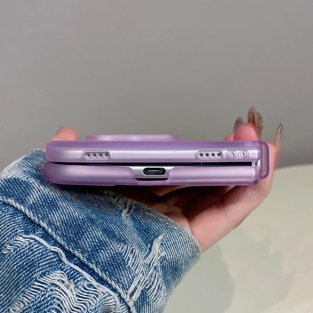 Matte Durchscheinende Magnetische Schutzhülle für iPhone Duo – Ultradünne MagSafe-Kompatible Hülle mit Kabellosem Laden und Scharnierschutz Kaufschwan®