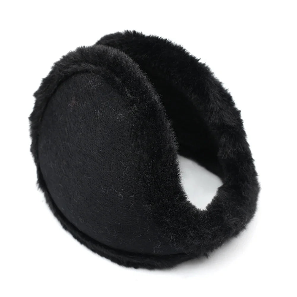 Unisex Warme Fell Ohrwärmer – Damen & Herren Samt Plüsch Ohrschützer | Verdickte Winter Ohrprotektoren für Outdoor, Radfahren & Ski Kaufschwan® Schwarz