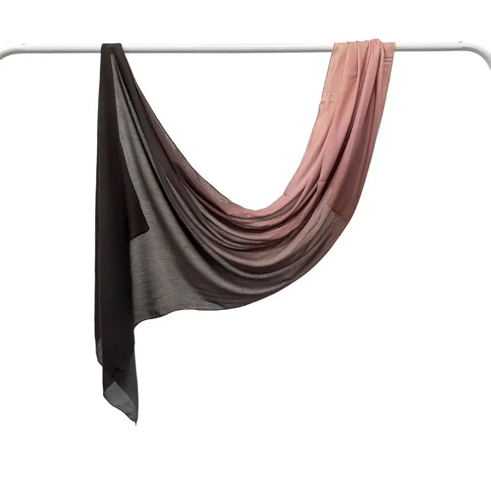 Premium Modal Baumwoll Hijab – Schal mit Marmor Muster | Muslimisches Kopftuch, Turban & Ramadan Schal für Damen Kaufschwan® Schwarz-Rosa-Mix