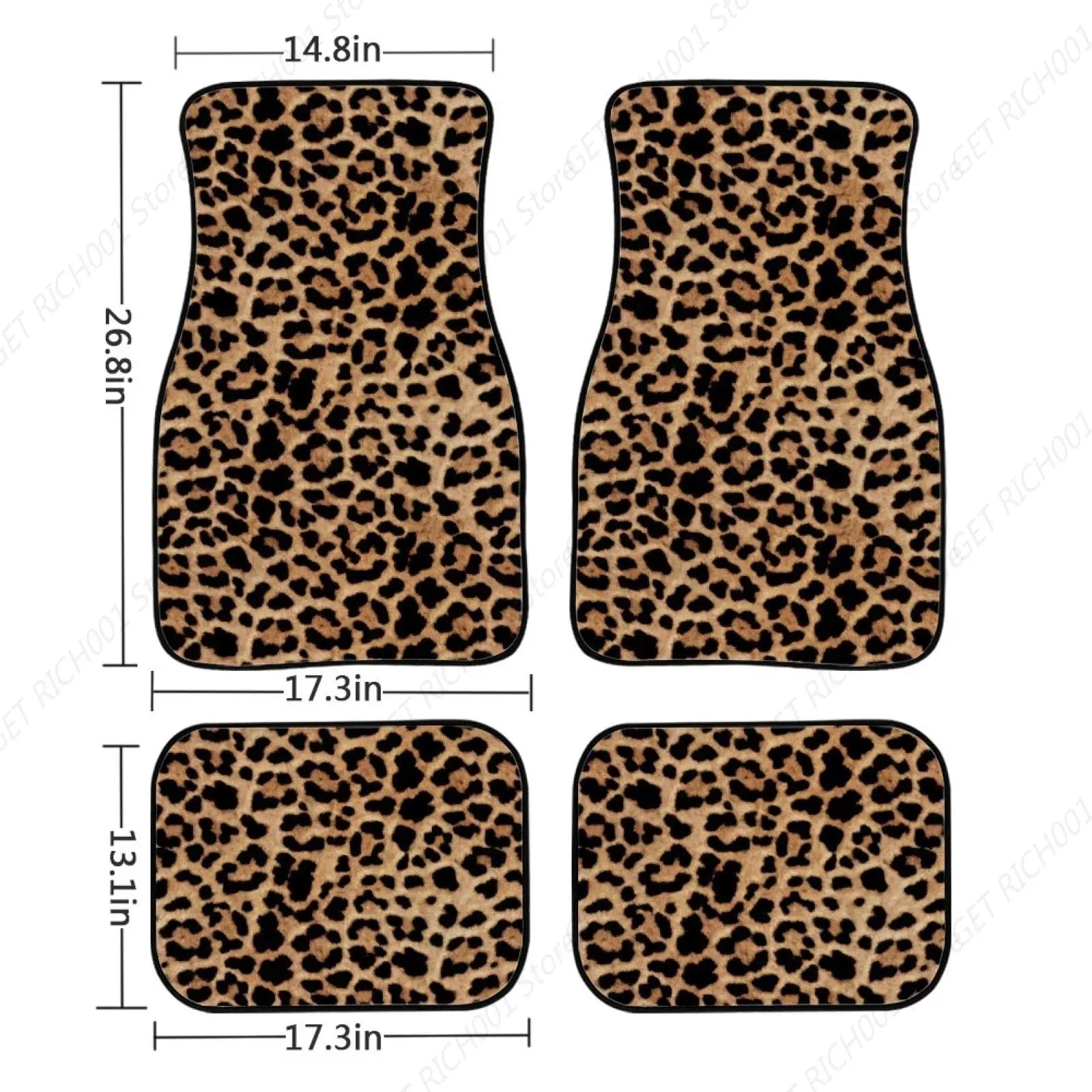 Leopardenmuster Universelle Autoschalenmatten – 4-teiliges Set für vorne & hinten, wetterfest für SUV & PKW Kaufschwan®