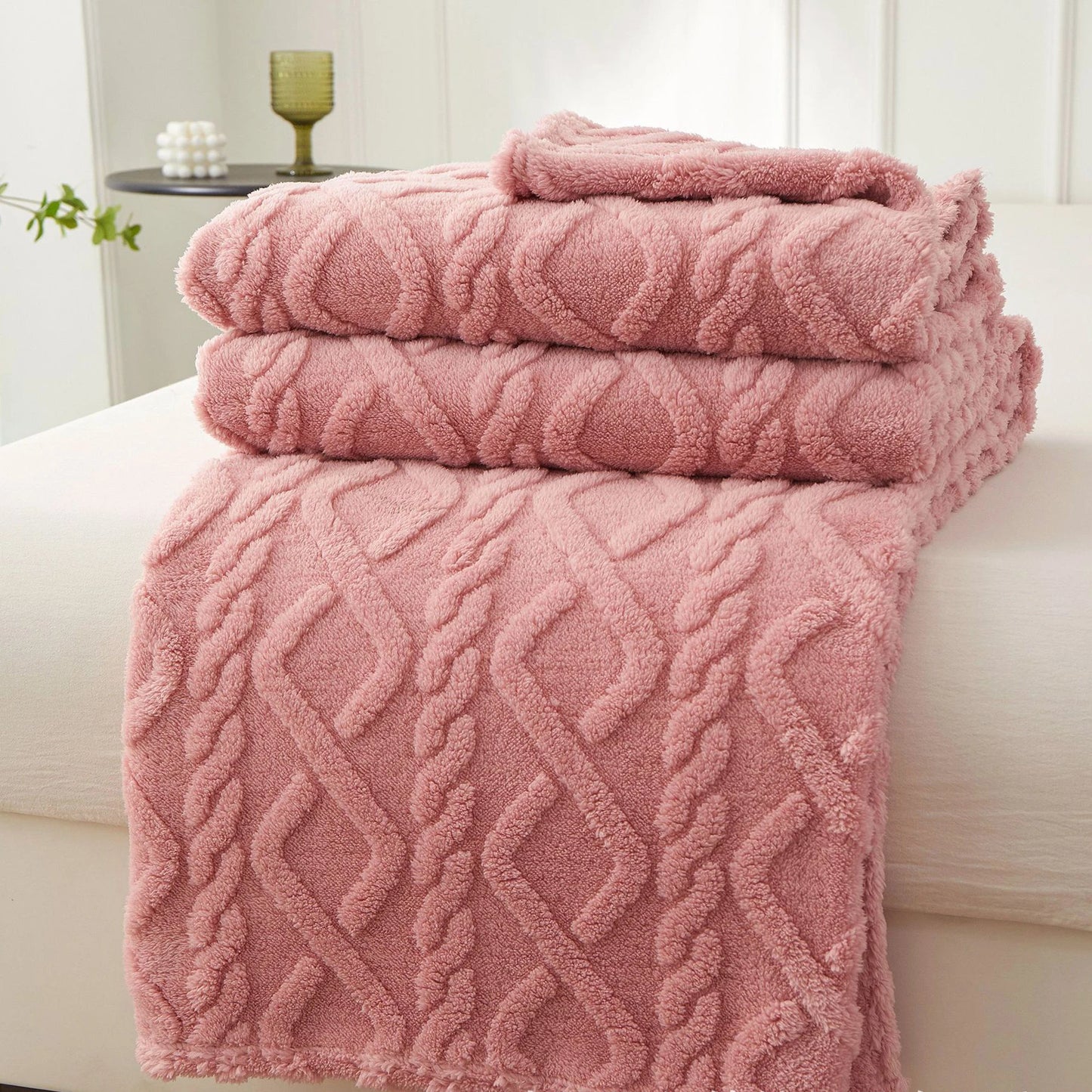 Sherpa Decke – Weicher, dicker und warmer Fleece Überwurf für Zuhause, Sofa, Neugeborene, Kinderbettwäsche & Reise Kaufschwan® Rosa 120x200cm