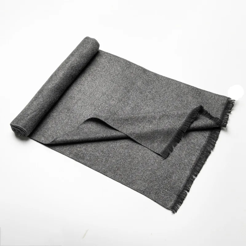 Einfarbiger Kaschmir-Imitat Schal für Herren | Winter Warmer Hals- und Nackenschal | Klassischer Schal – Navy & Schwarz Kaufschwan®