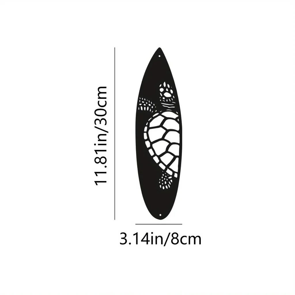 Metall Surfbrett Wanddeko – Sommer Strand Palmen Schild Kaufschwan® Design 3