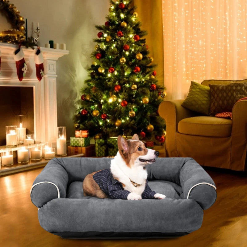 Super Weiches Hundebett Sofa – Dickes Warmes Rechteckiges Haustierbett Kaufschwan®