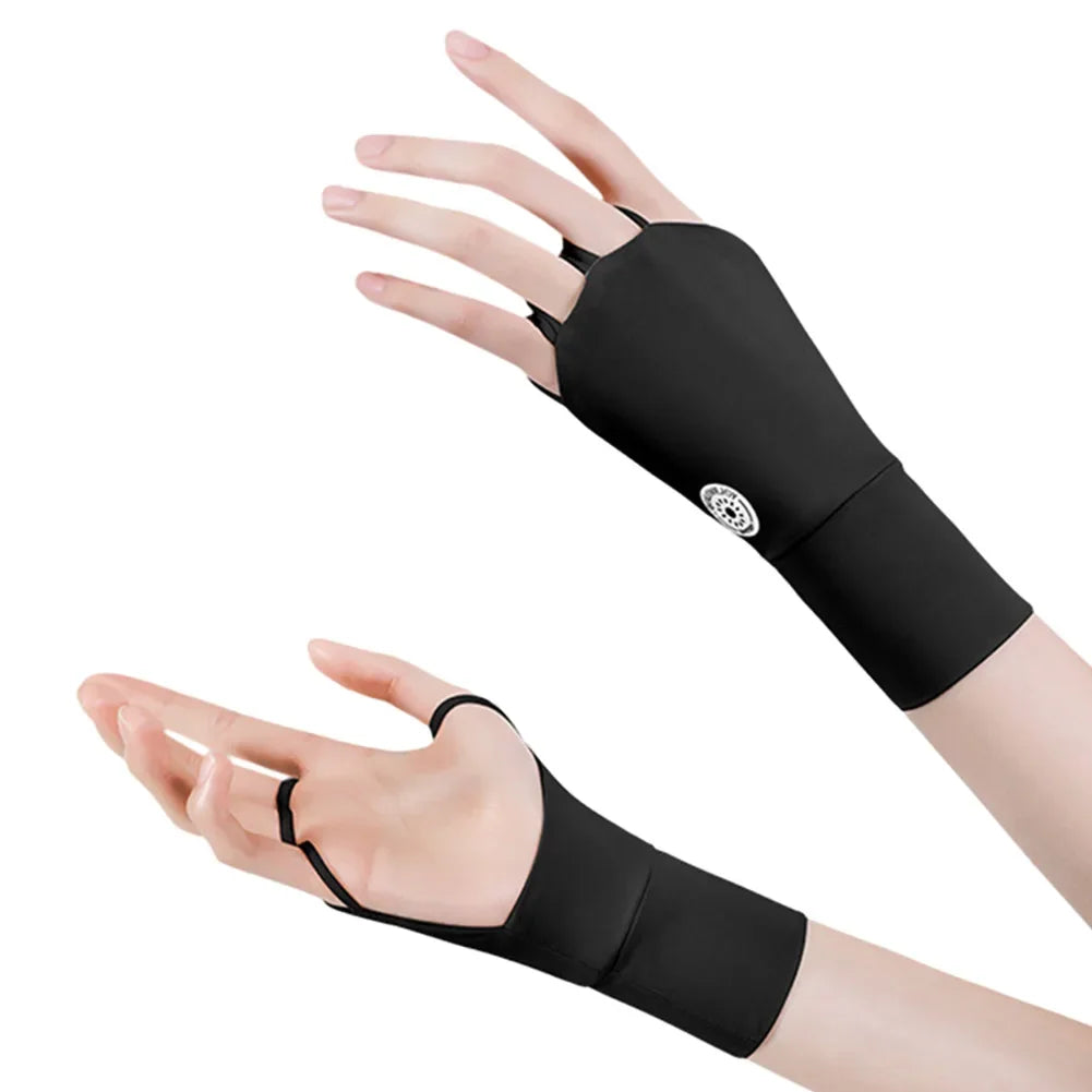 Damen Halbfinger UV-Schutz Handschuhe – Atmungsaktive Ice Silk Golfhandschuhe | Elastische Outdoor Sonnenschutz Fitness Handschuhe Kaufschwan®
