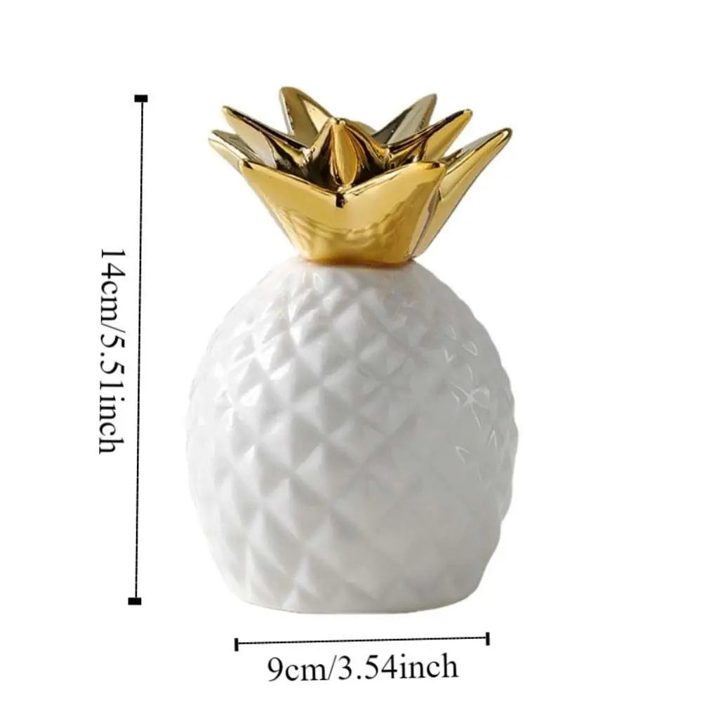 Keramik Ananas Spardose – Vergoldetes Sparglas als Tisch Dekoration Kaufschwan®