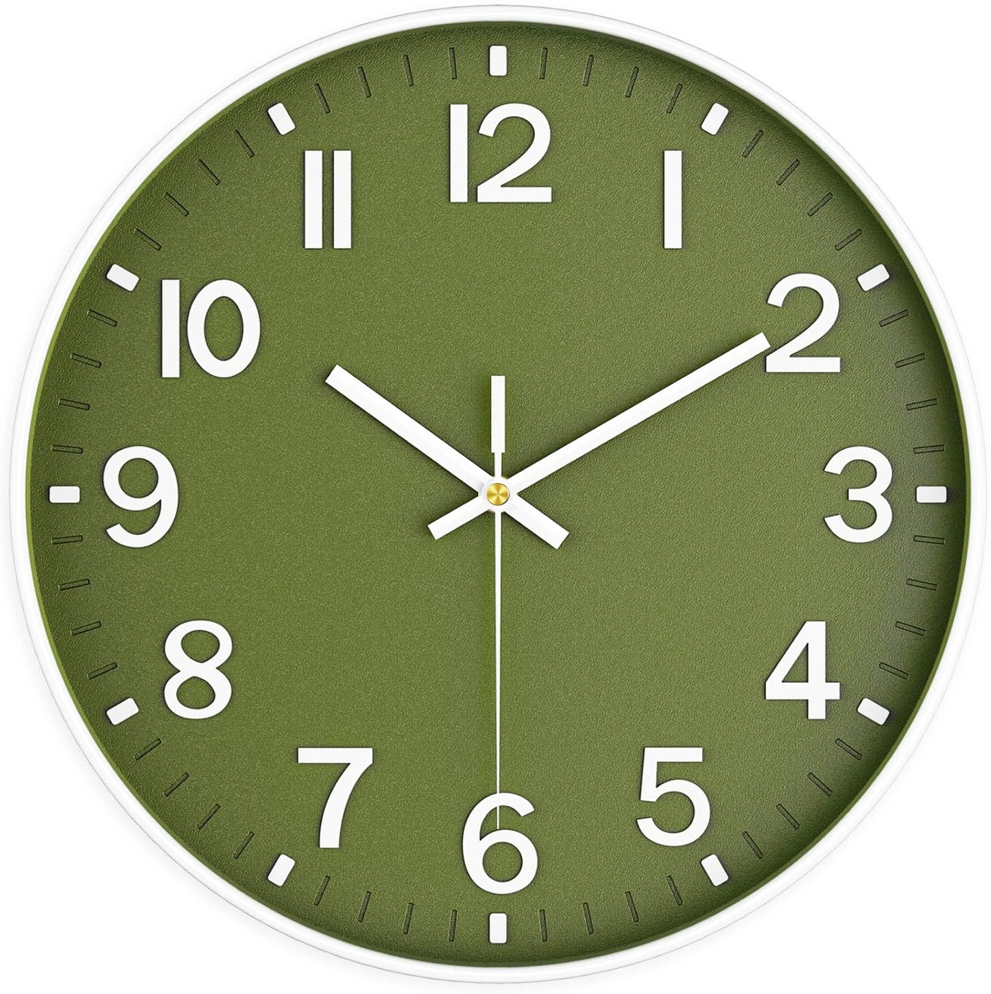 3D Zahlen Quarz Wanduhr – Leise Moderne Deko Uhr Kaufschwan® Olivgrün 8 Zoll