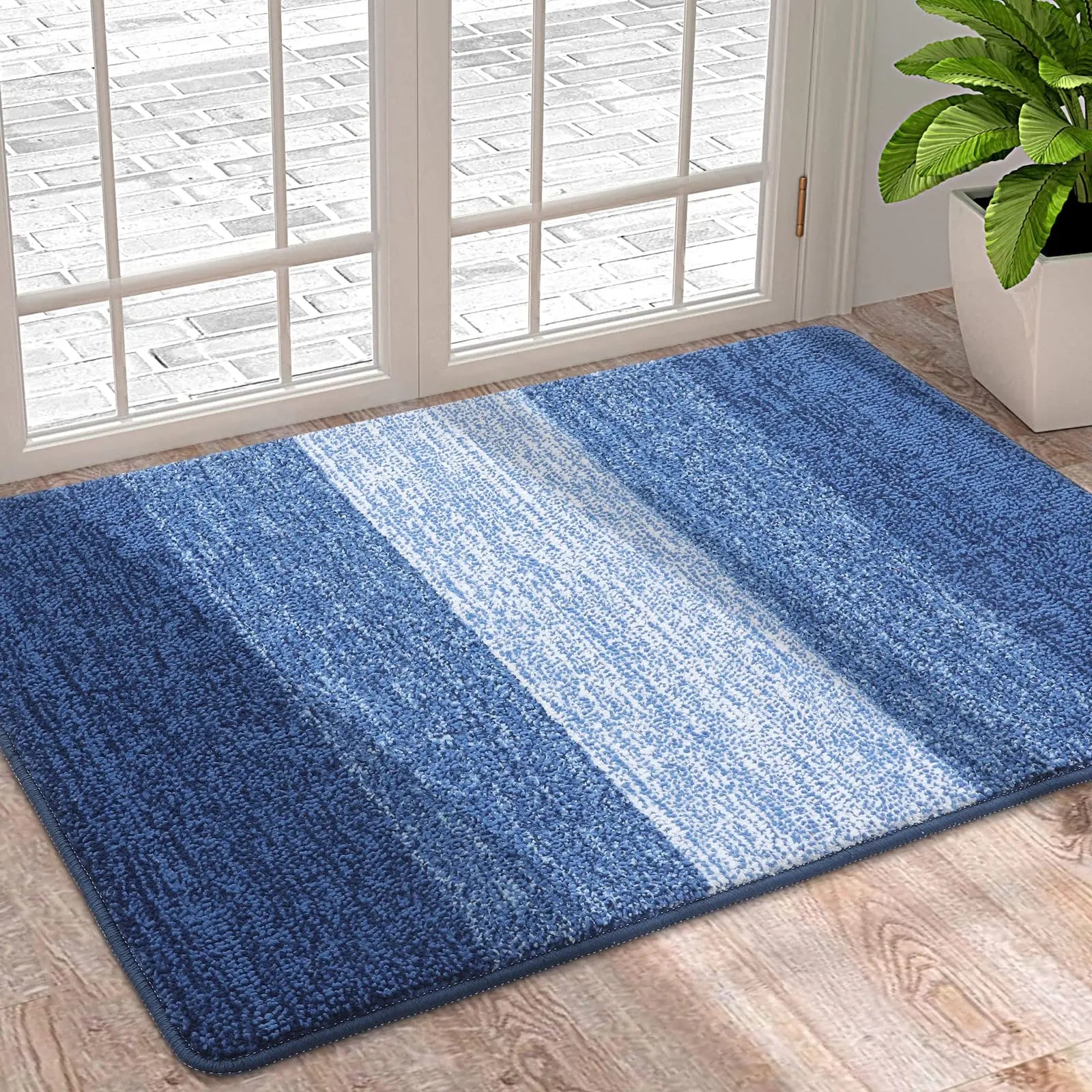 Waschbare Türmatten für Innen – Weiche, Saugfähige Schmutzfänger für Haustür & Hintertür Kaufschwan® Marineblau 82x102cm
