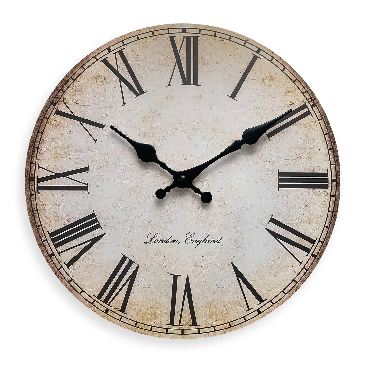 Retro Römische Zahlen Holz Wanduhr – Leise Quarz Vintage Deko Uhr Kaufschwan® 10 Zoll