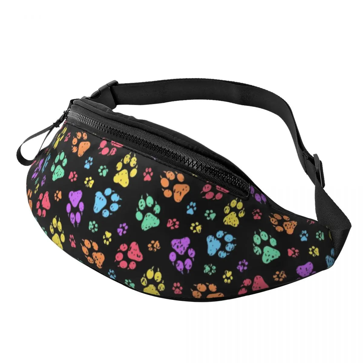 Hundepfoten Muster Gürteltasche – Unisex Crossbody Hüfttasche | Reisetasche für Handy & Geldbörse Damen & Herren