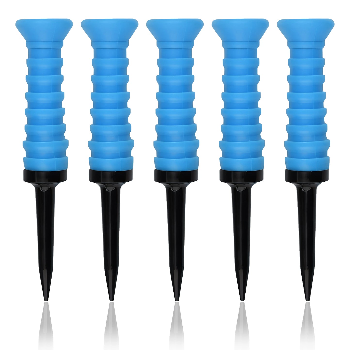 5 Stück 360° Flexible Gummigolf-Tees – 83mm (3,27 Zoll) | Langlebige, Reibungsarme Bunte Tees für Driving Range & Alltagsspieler Kaufschwan® Blau