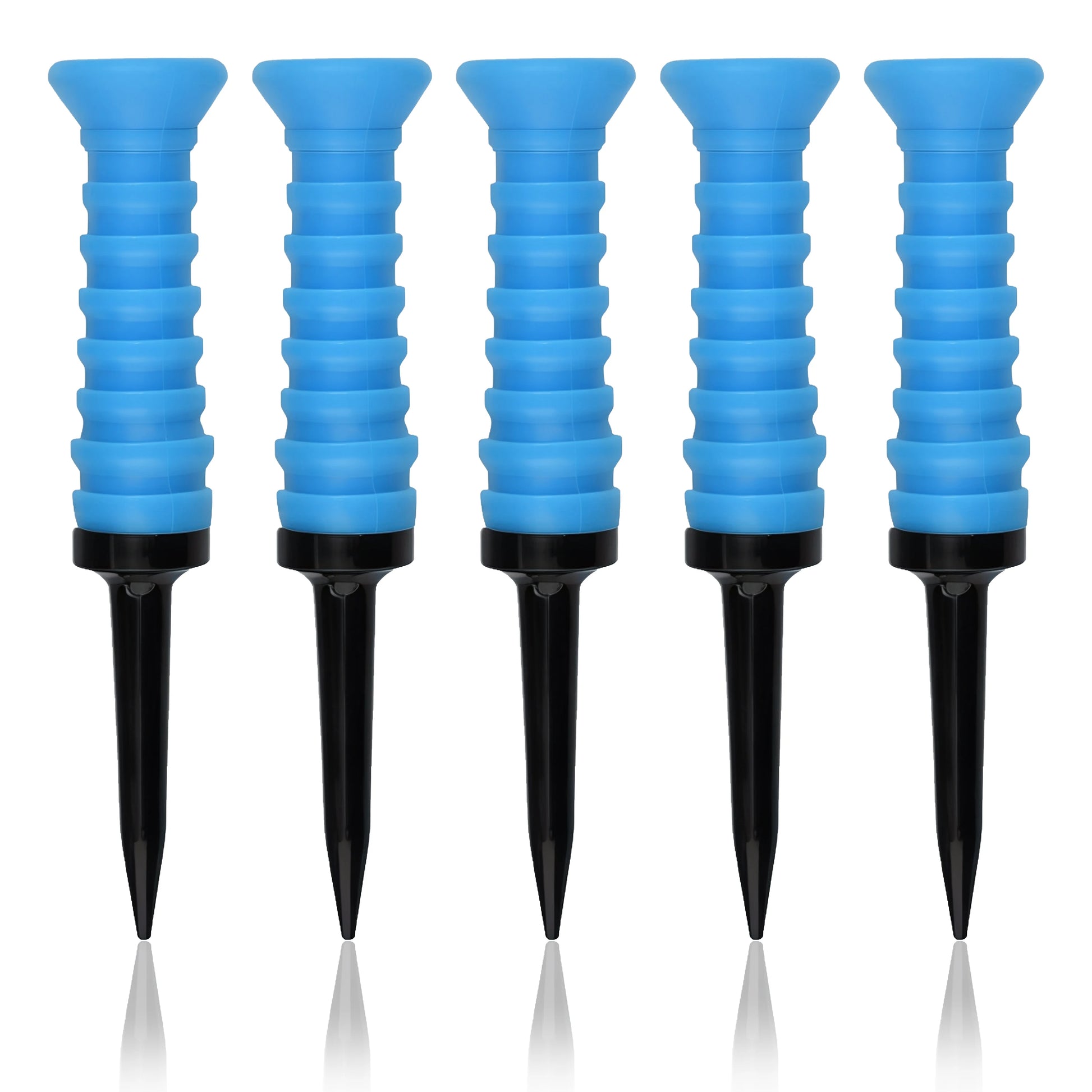 5 Stück 360° Flexible Gummigolf-Tees – 83mm (3,27 Zoll) | Langlebige, Reibungsarme Bunte Tees für Driving Range & Alltagsspieler Kaufschwan® Blau