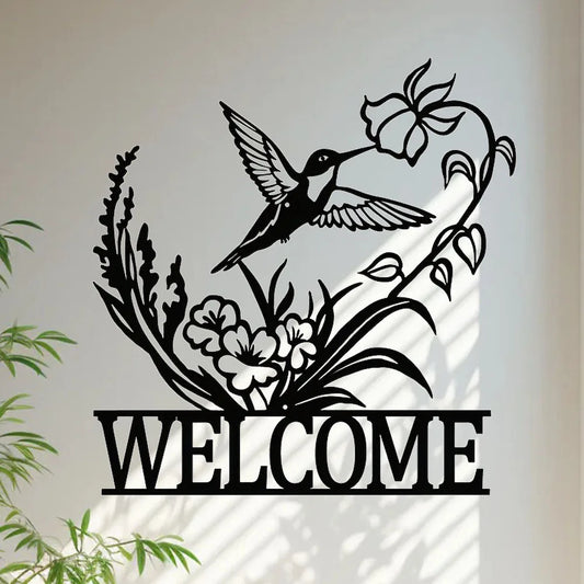 Minimalistische Metall Welcome Schilder – Eule, Schmetterling & Kolibri Wanddeko