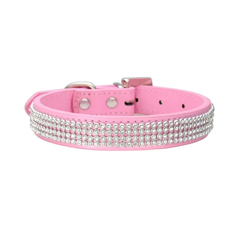 Wildleder Kristall Strass Hundehalsband Verstellbar Glitzer Halsband mit Zinklegierung Schnalle für Kleine Hunde Katzen Kaufschwan®