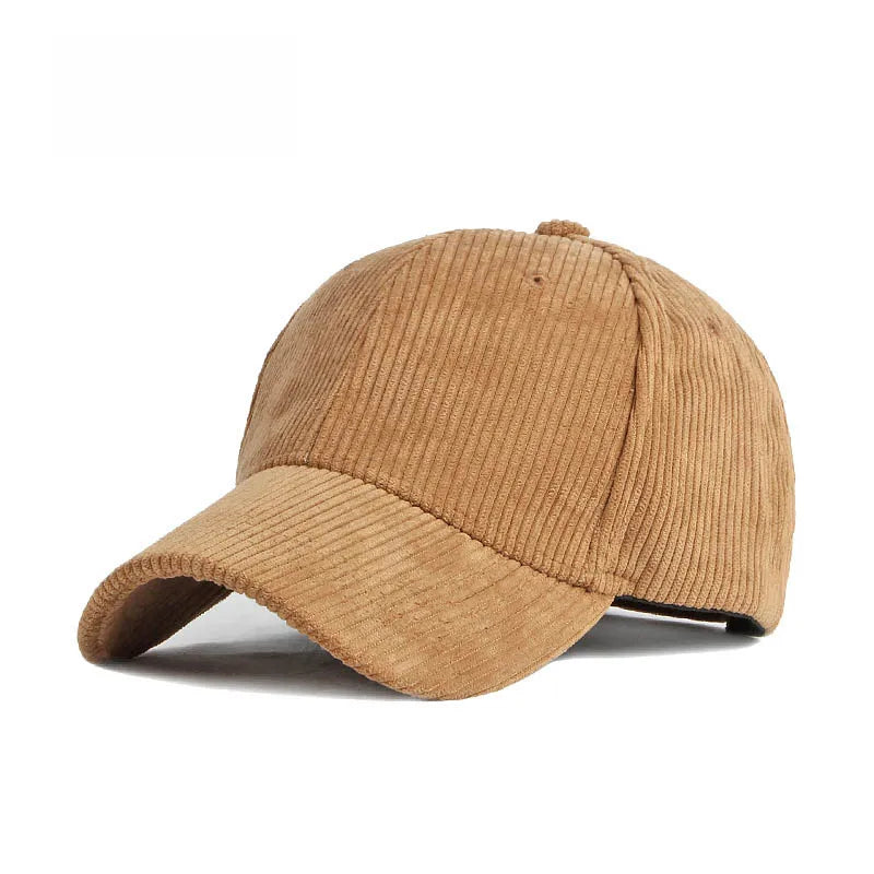 Corduroy Baseballkappe | Damen & Herren Baumwolle Einfarbige Sonnenkappe | Herbst Warm Hip Hop Snapback Anglerhut Kaufschwan® Ziegelgelb