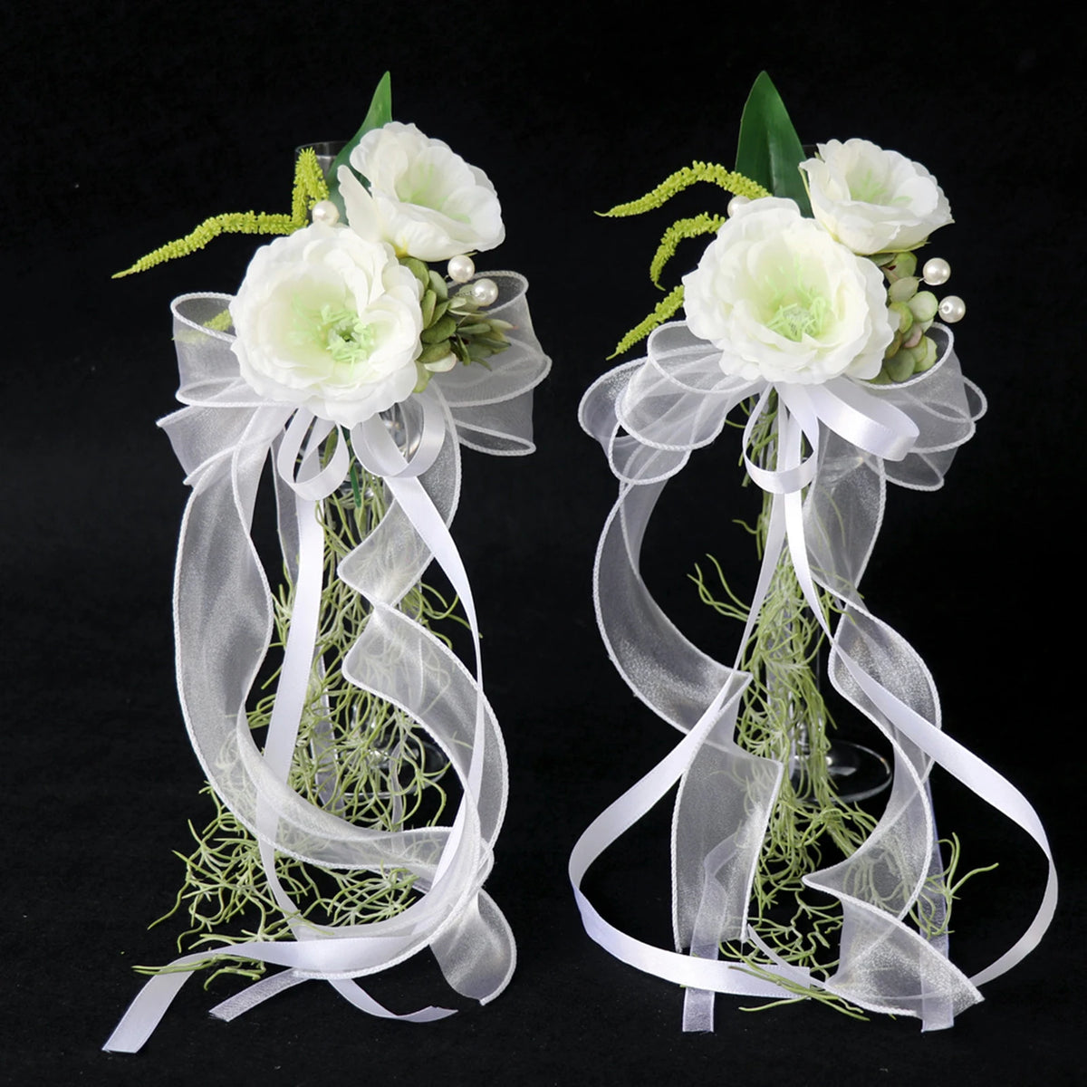 Hochzeit Weinglas Blumen Dekoration – Elegantes Tischzentrum mit Künst – Kaufschwan®