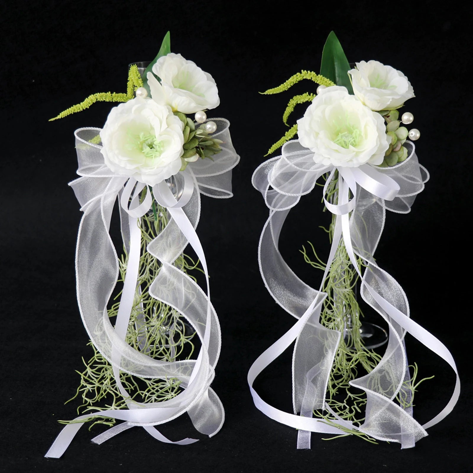 Hochzeit Weinglas Blumen Dekoration – Elegantes Tischzentrum mit Künstlichen Blumen Kaufschwan®