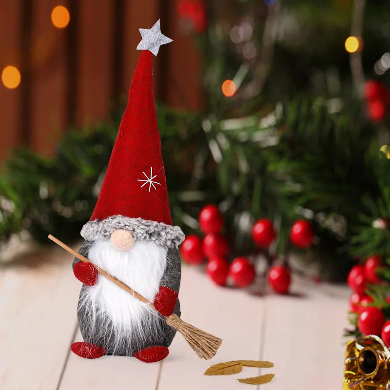 Weihnachten Faceless Wichtel mit Rotem Hut – Stehende Rudolf Zwergpuppen | Weihnachtsdeko & Geschenk-Set