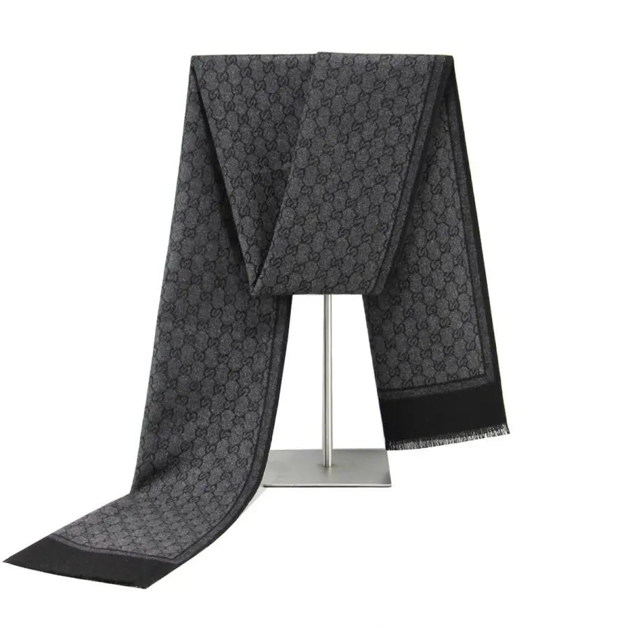 Winterschal für Herren | Karo Streifen & Paisley Jacquard | Beidseitiger Kaschmir-Imitat Halswärmer – Warm & Winddicht