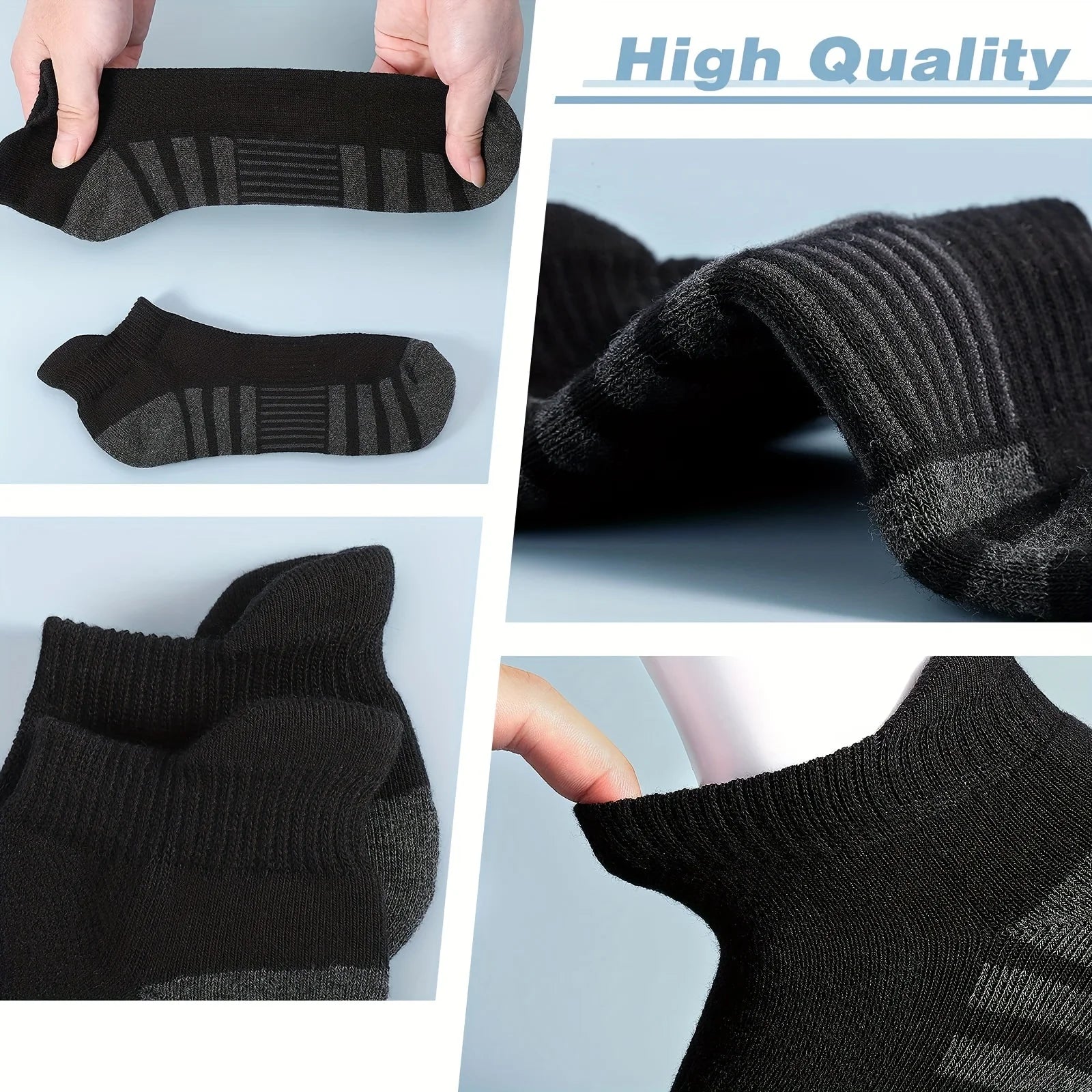 12 Paare Herren Mesh Atmungsaktive Sportsocken | Ganzjahres Einfarbige Kurzsocken Kaufschwan®