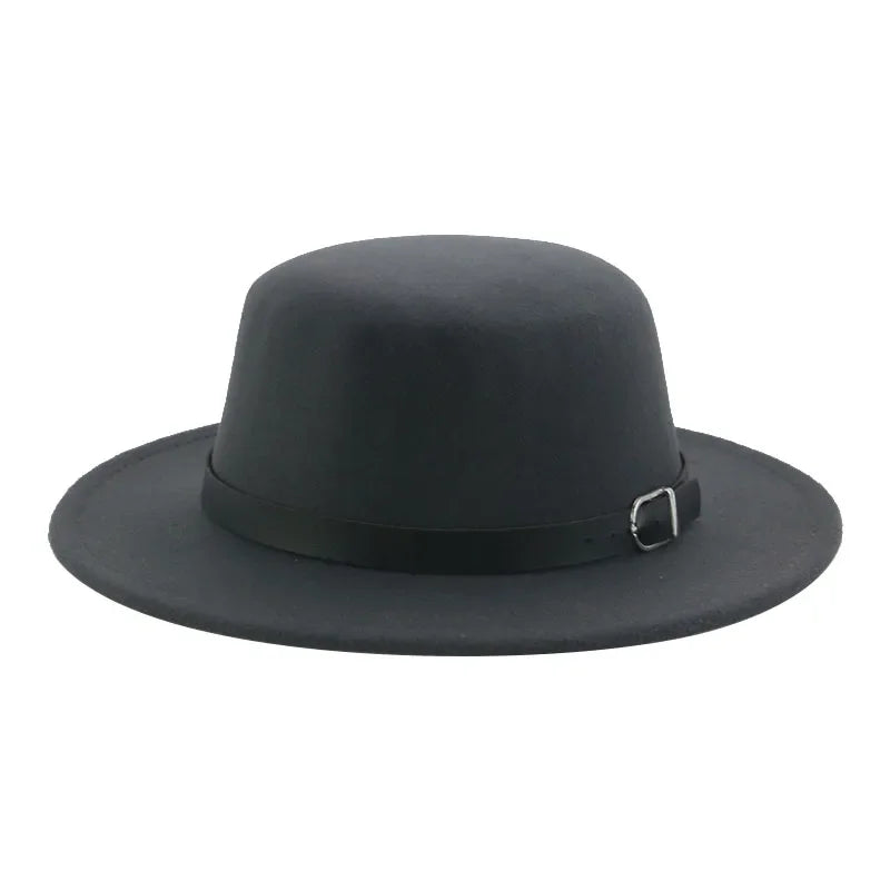 Gefilzter Herren Hut – Einfarbiger Klassischer Fedora mit Gürtelband, Casual & Formeller Winterhut
