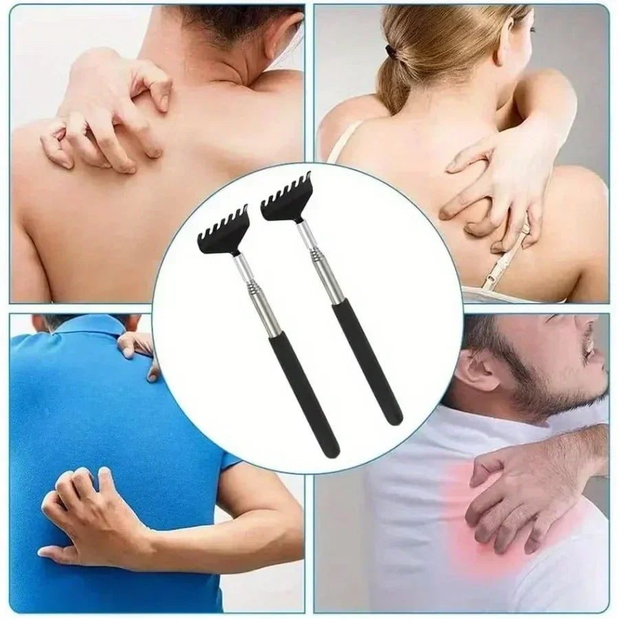Ausziehbarer Tragbarer Teleskopischer Metall-Rückenkratzer | Handmassager mit Griffen | Perfektes Geschenk zu Thanksgiving, Geburtstag & Weihnachten Kaufschwan®