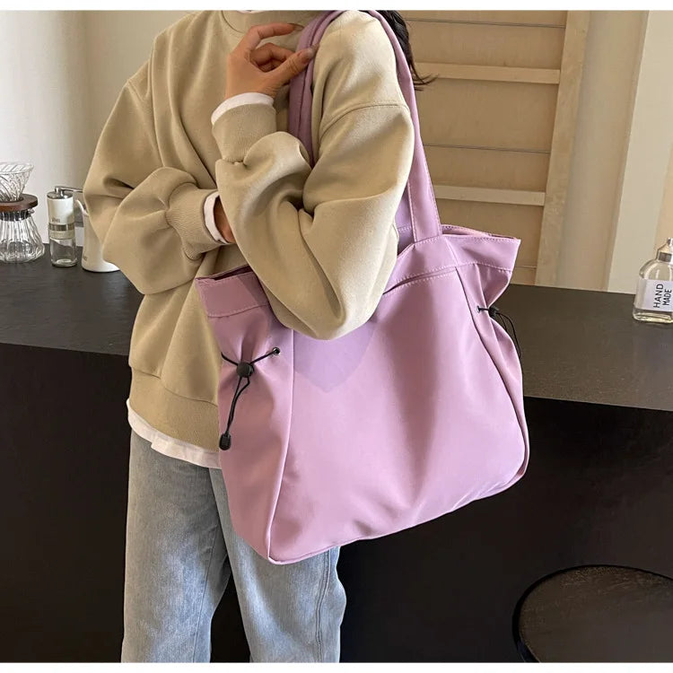 Casual Fashion Tote Bag mit Großer Kapazität – Damen Schultertasche für Reisen & Alltag | Ästhetische Handtasche mit Kordelzug Kaufschwan®