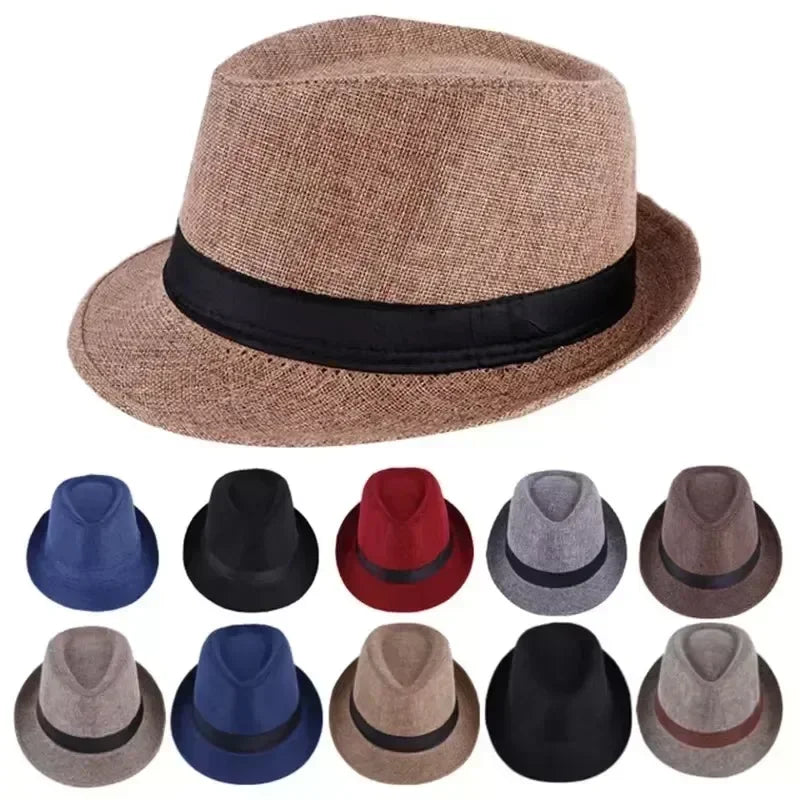 Herren Baumwoll-Leinen Hut – Jazzhut, Englischer Gentleman Hut, Vielseitig & Modisch Kaufschwan®