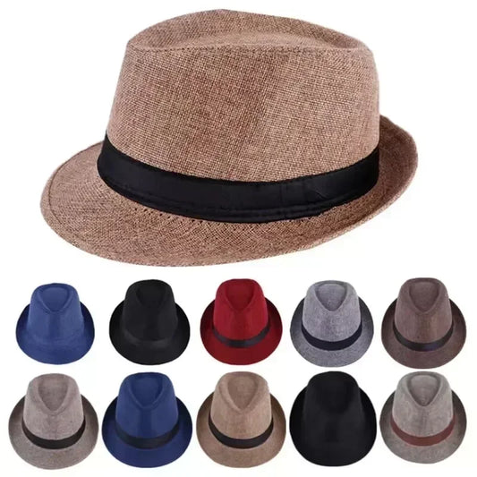 Herren Baumwoll-Leinen Hut – Jazzhut, Englischer Gentleman Hut, Vielseitig & Modisch Kaufschwan®