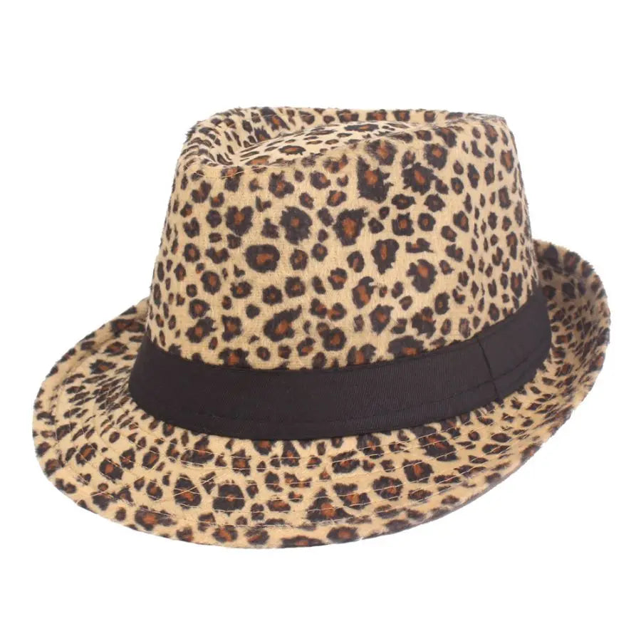 Herbst & Winter Damen Hut – Jazzhut, Britischer Retro Gentleman Fedora, Herren Leopard Tier Partyhut Kaufschwan®