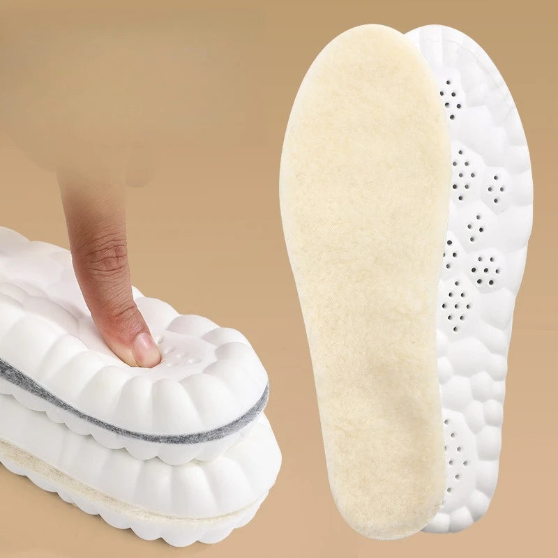 Selbstheizende Thermo Einlegesohlen – Dicke Plüsch Kaschmir Sohlen für Damen & Herren, Warme Winter- und Sportschuhe Kaufschwan® Beige 35-36