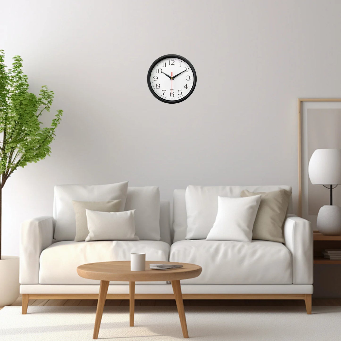 8 Zoll Schwarzer Rahmen Wanduhr – Leise Moderne Deko Uhr Kaufschwan®