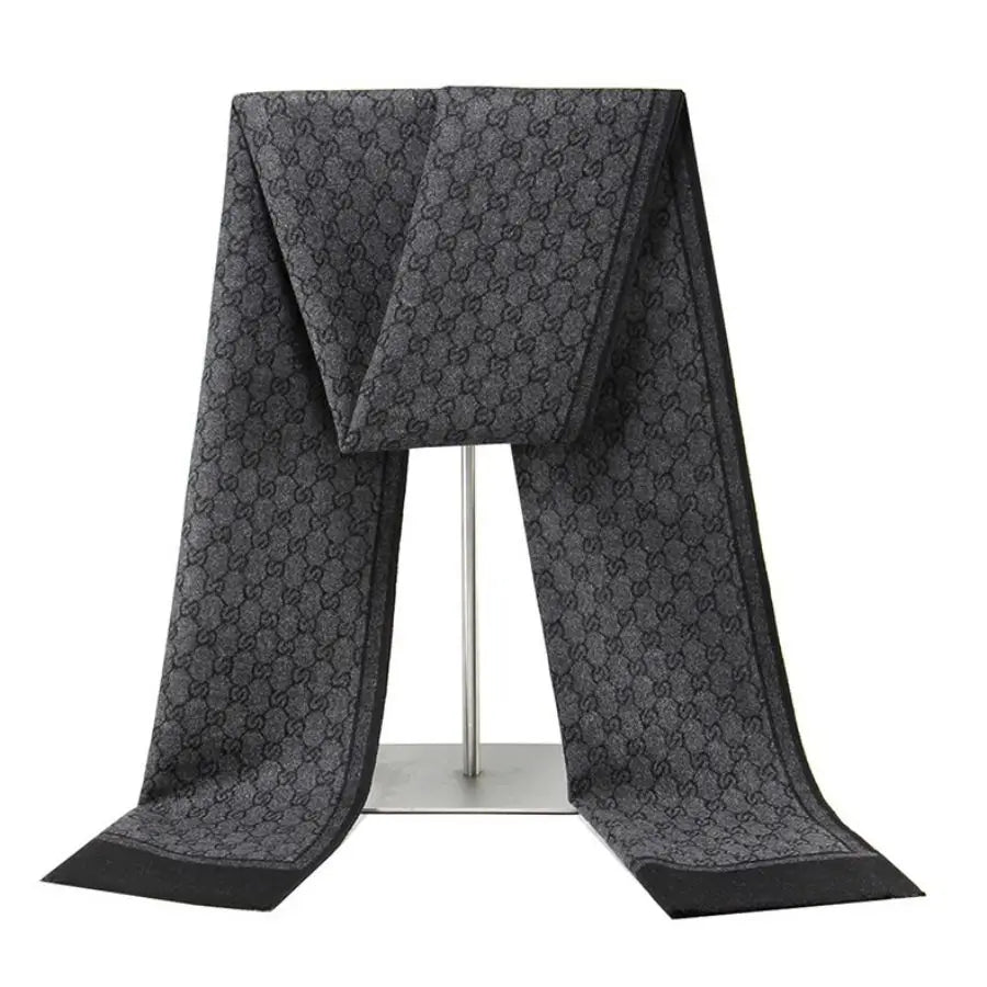 Winterschal für Herren | Karo Streifen & Paisley Jacquard | Beidseitiger Kaschmir-Imitat Halswärmer – Warm & Winddicht Kaufschwan®