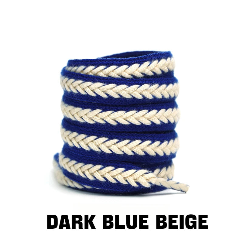 Flache Baumwoll-Schnürsenkel – 1,5cm Breite Premium Laces für Sneaker & Freizeitschuhe | 100/120/140/160cm Seil-Design, 1 Paar Kaufschwan®