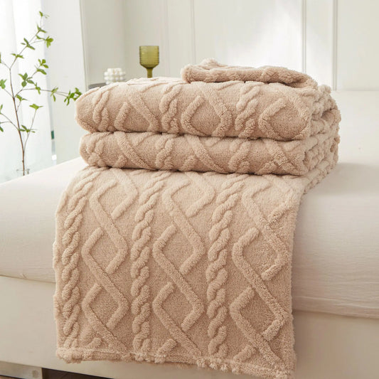 Sherpa Decke – Weicher, dicker und warmer Fleece Überwurf für Zuhause, Sofa, Neugeborene, Kinderbettwäsche & Reise Kaufschwan® Khaki 150x200cm