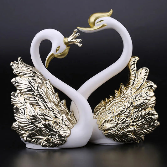 Mini Schwanenpaar Figur – Romantische Sammler-Dekoration für Auto, Hochzeitstorte und Wohnaccessoires