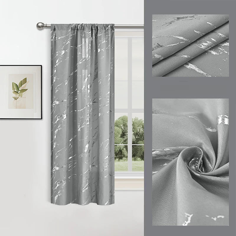 Luxus Marmor Goldfolie Print Vorhang Präzises Design für Wohnzimmer Dekoration Kaufschwan®