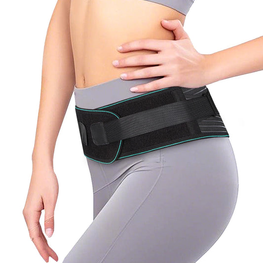 Rückenbandage zur Linderung von Schmerzen im unteren Rücken | Verstellbarer Lendenwirbelstützgurt | Haltungsverbesserung bei Training, Ischias & Bandscheibenvorfall Kaufschwan® Schwarz XL