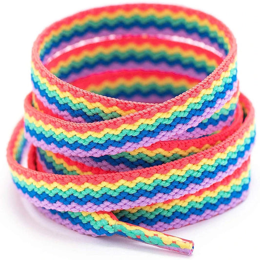Regenbogen Farbverlauf Schnürsenkel – Bunte Flache Laces für Sneaker & Leinenschuhe | Modisches Accessoire für Low-Cut & High-Tops Kaufschwan® Design 1 140cm