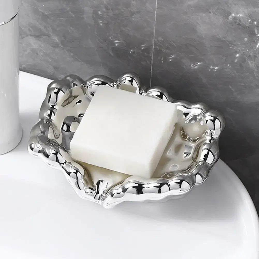 Schnellablauf-Seifenschale – Weiß/Gold/Silber Seifenhalter für Waschbecken & Badezimmer, Trocknet Schnell, Dropshipping-geeignet Kaufschwan®