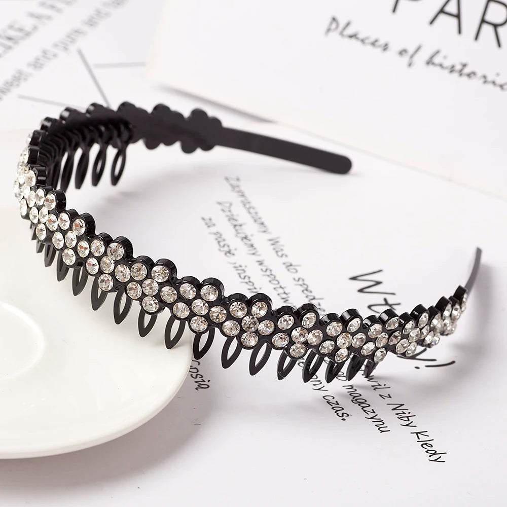Eleganter Haarreif mit Perlen & Strass – Elastisches, rutschfestes Stirnband mit Blumen für Damen & Mädchen Kaufschwan® Weiß 5