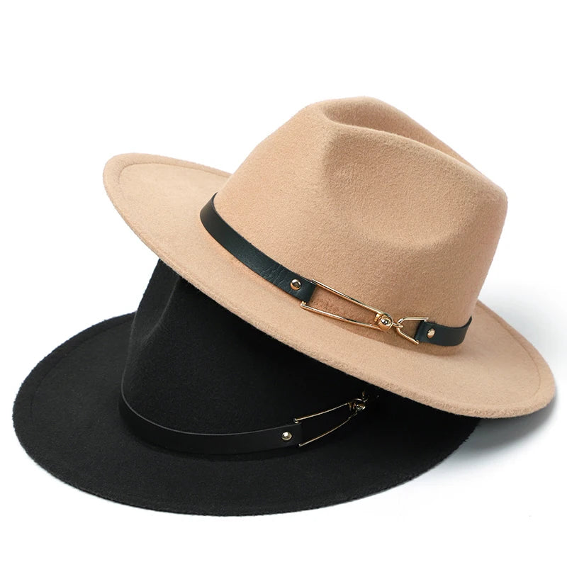 Winter Filz Fedora Hut – Herren Imitationswolle Kirchenhut, Herbst Mode Breiter Zylinderhut, Damen Filzhut Kaufschwan®