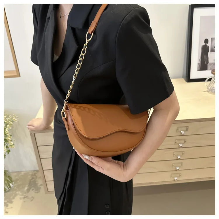 Damen Vintage Doppelriemen Schultertasche – Einfarbige PU Leder Crossbody Handtasche & Geldbörse Kaufschwan®
