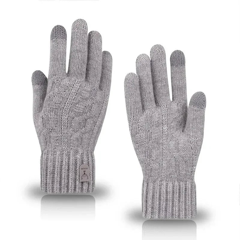 Herren Winterhandschuhe – Warme Strickhandschuhe mit Fleece-Futter | Touchscreen Vollfinger Handschuhe für Kaltes Wetter Kaufschwan®