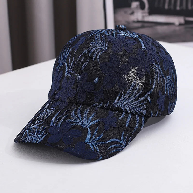 Vintage Bestickte Baseballkappe mit Buchstaben | Verstellbare Monochrome Sonnenschutz-Kappe für Damen & Herren | Stilvolle Frühling & Sommer Schirmmütze Kaufschwan® Marineblau Einstellbar